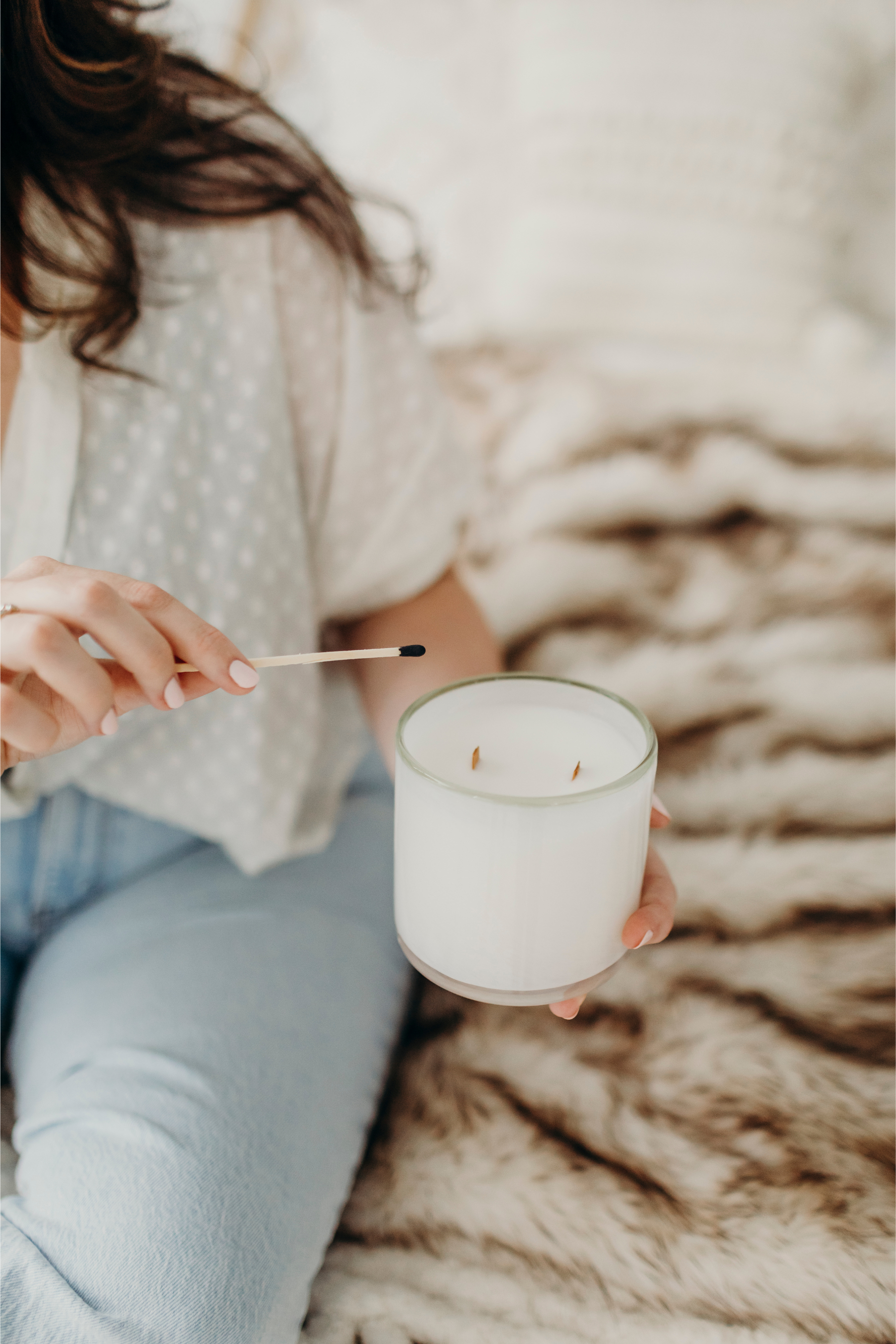 Non toxic fresh pear and floral candle